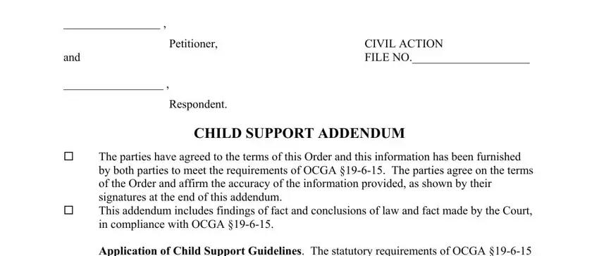 How to fill in support addendum part 1