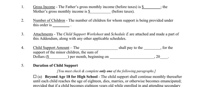 Ways to fill out support addendum part 2