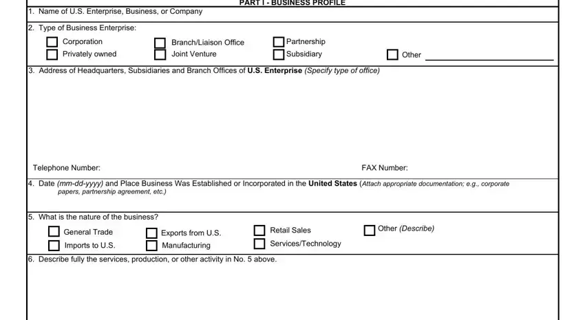 Filling in section 1 of form bendi 156e form