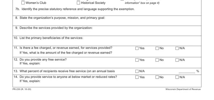 Writing part 2 of wisconsin property tax exemption request