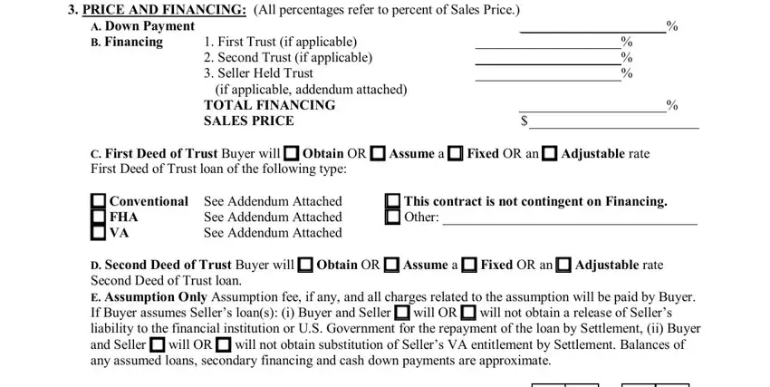 Filling in section 2 of dc sales contract