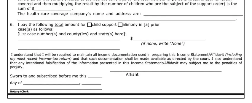 How you can prepare Child Support Statement Form stage 3