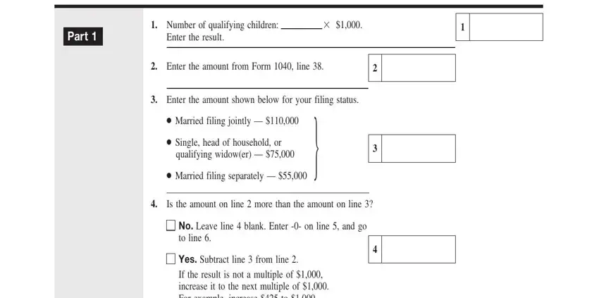 Part number 1 for submitting child tax credit worksheet 2019