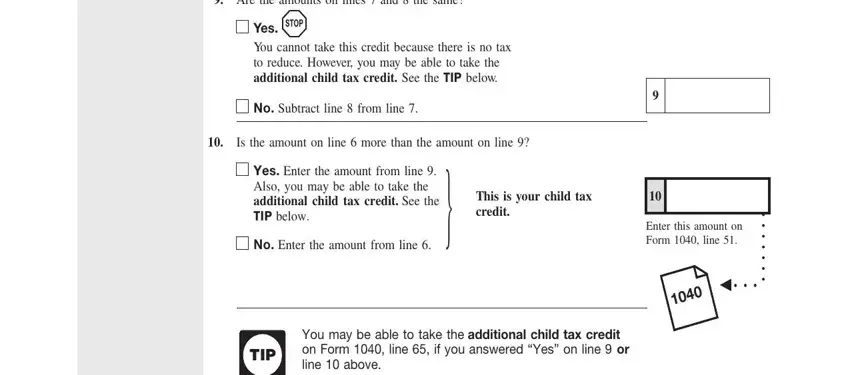Filling in segment 4 of child tax credit worksheet 2019