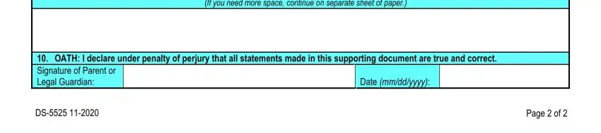Part number 3 of filling out ds form 5525