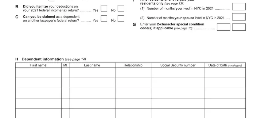 Filling out part 2 of it201 fillable form