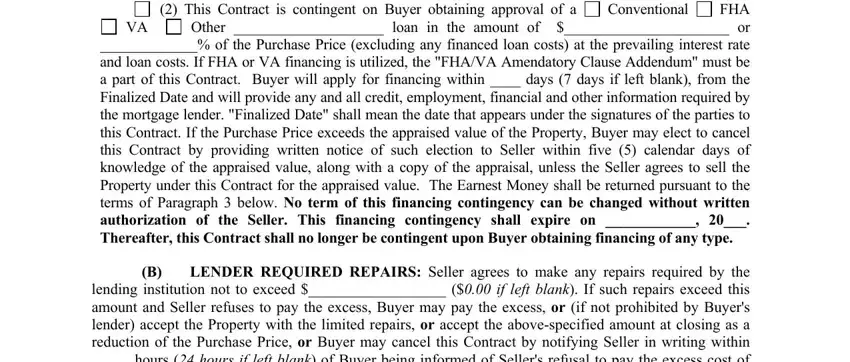 FHA, Conventional, and This Contract is contingent on inside alabama residential sales contract