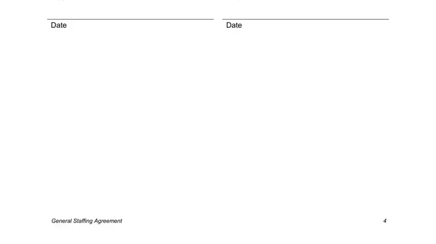 Title, General Staffing Agreement, and Date in staffing agency contract template