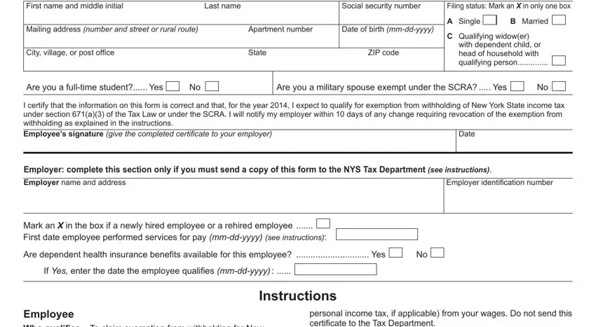 Filling in segment 1 of It 2104 E Form