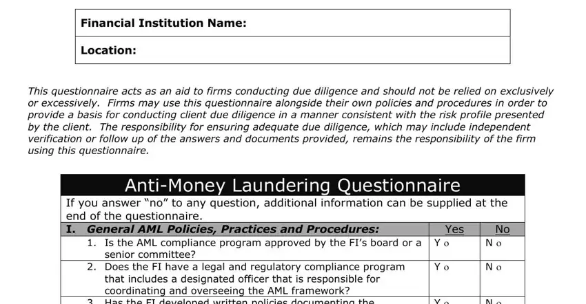 Completing segment 1 of wolfsberg anti money laundering