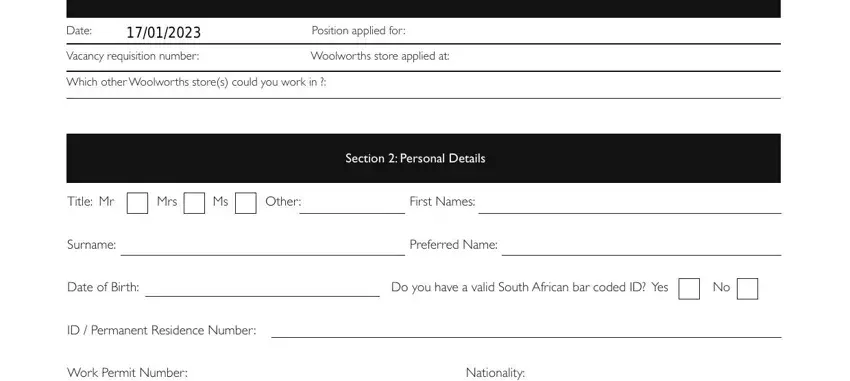 The best way to fill in woolworths sms application number step 1