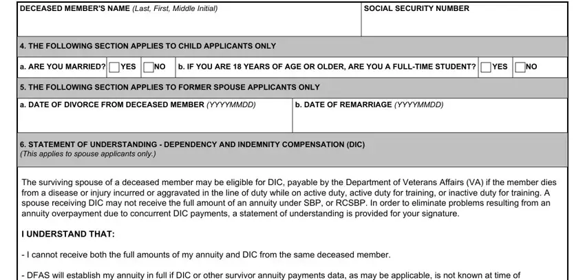 SOCIAL SECURITY NUMBER, b DATE OF REMARRIAGE YYYYMMDD, and YES of how to verification annuity