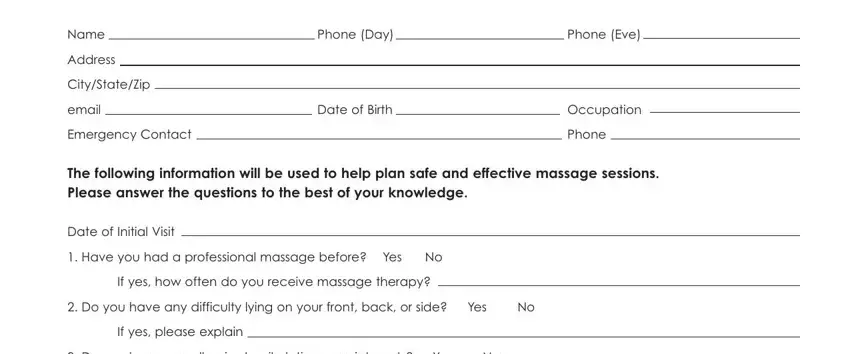 client intake form massage fill conclusion process clarified (stage 1)