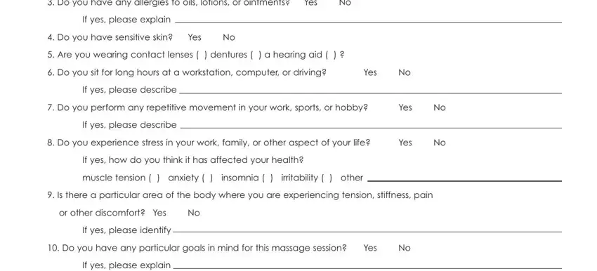 How one can prepare client intake form massage fill portion 2