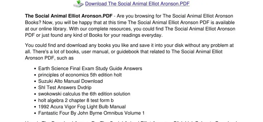 Step number 1 in filling in social animal book pdf