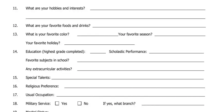 Filling out part 3 in form dss 5102