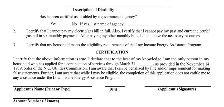 I certify that I cannot pay my, No If yes list name of agency, and Description of Disability in Form Dss 8118