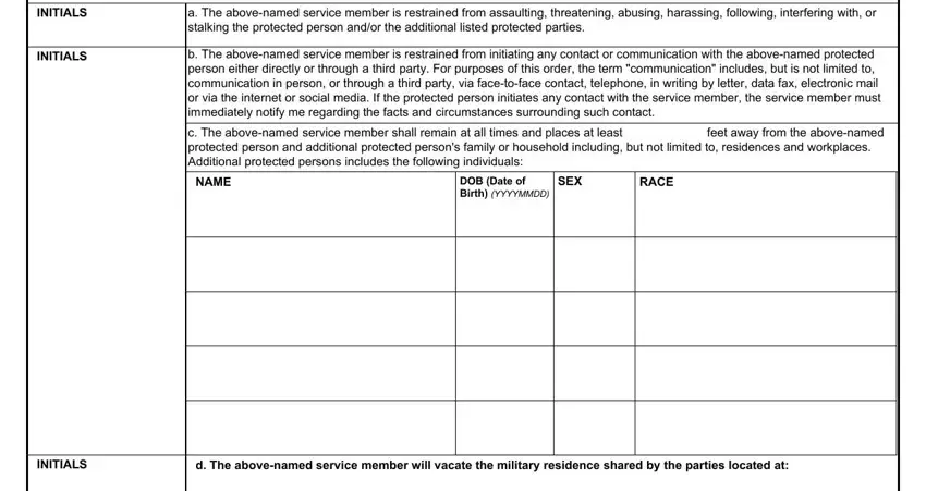 a The abovenamed service member is, SEX, and c The abovenamed service member of dd form 2873 pdf