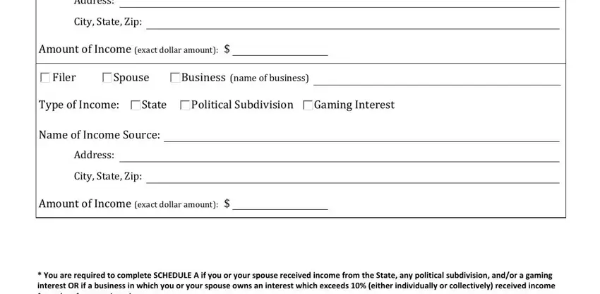 Filling out part 5 of louisiana board of ethics tier 3 form