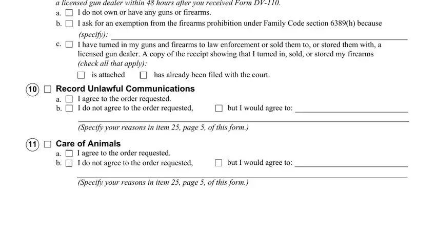Part no. 4 for filling out form dv 120 info
