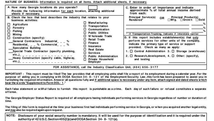 Stage no. 3 in completing Georgia Department Of Labor Form