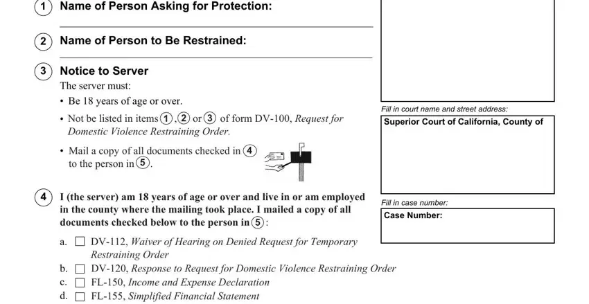 Form Dv 250 writing process outlined (step 1)