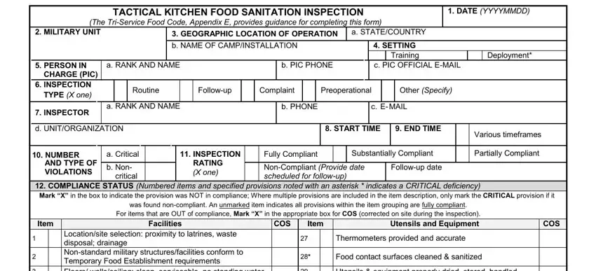 Filling out segment 1 in drainboard