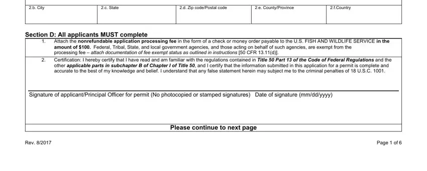 Part # 2 for completing fish and wildlife license application