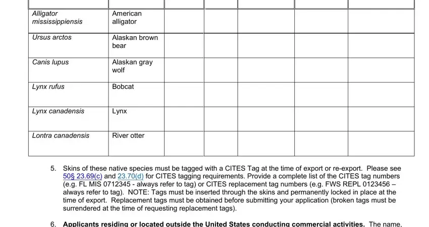 Stage no. 5 of completing fish and wildlife license application