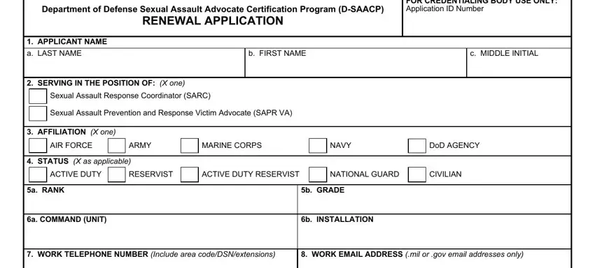 ARMY, FOR CREDENTIALING BODY USE ONLY, and c MIDDLE INITIAL inside dd 2950 1 form fillable