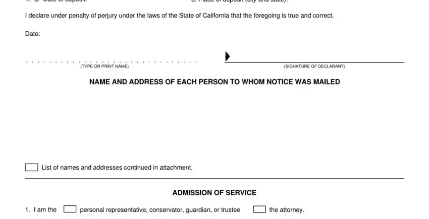 Stage # 5 of filling in request for special notice california