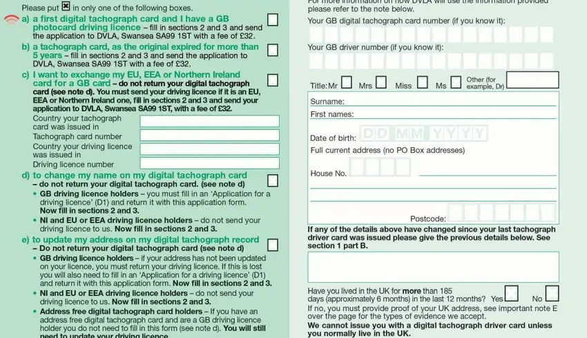 Filling in part 1 of where can i get a dvla application completion form