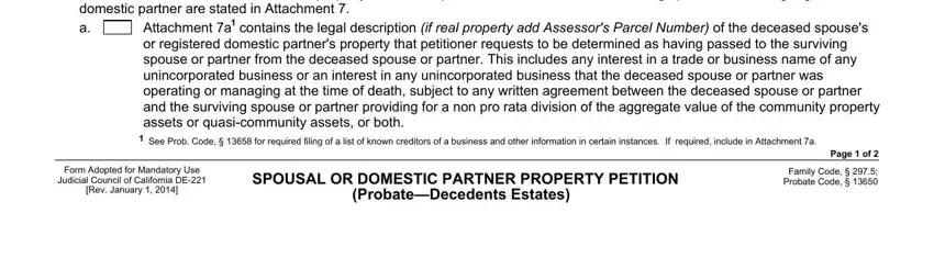 Completing segment 3 of community property spousal conset form