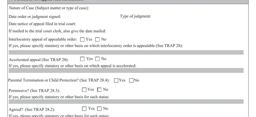 Guidelines on how to fill out sample docketing statement step 4