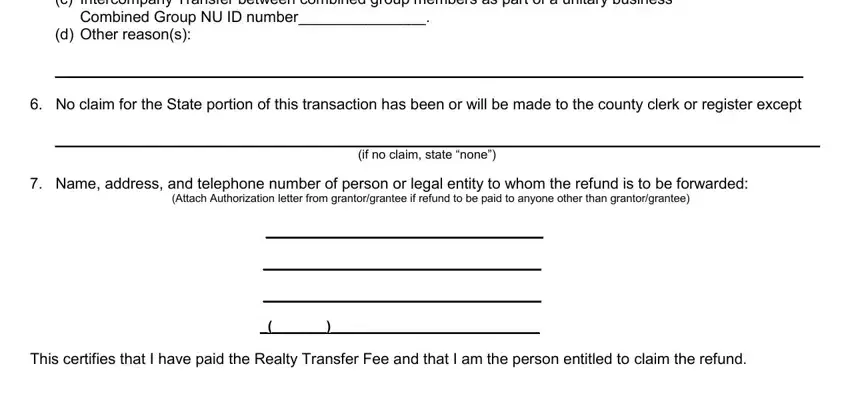Step # 2 of filling out refund form recorded get