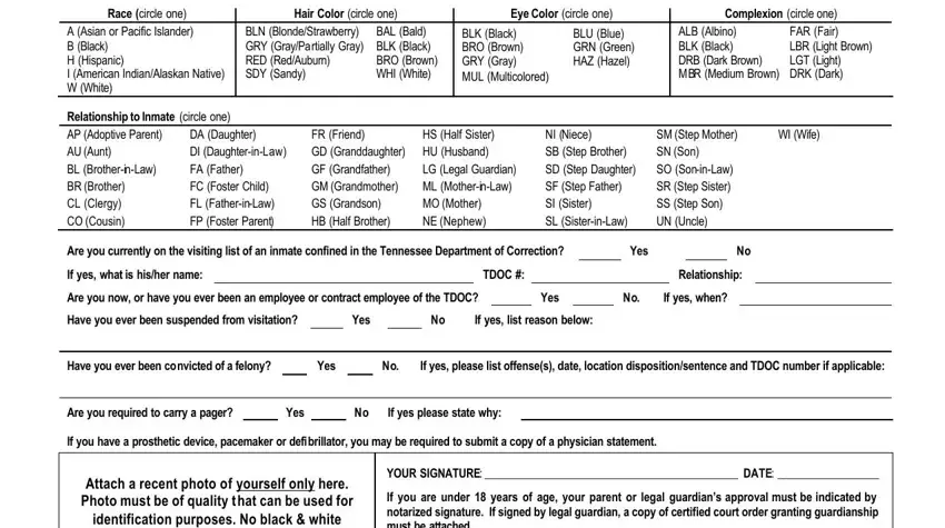 BLK Black BRO Brown GRY Gray MUL, NI Niece SB Step Brother SD Step, and BRO Brown WHI White inside tn visitation doc form