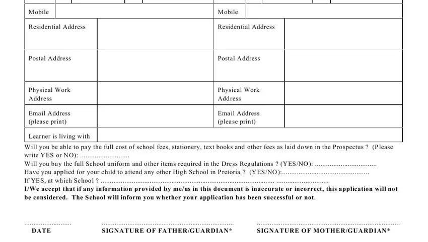 Filling in segment 2 of allen glen high school application forms 2022