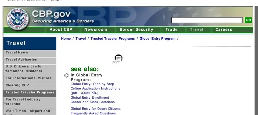 Global Entry Application Form ≡ Fill Out Printable PDF Forms Online