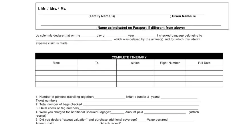 Simple tips to fill out air canada interim expense claim form step 1