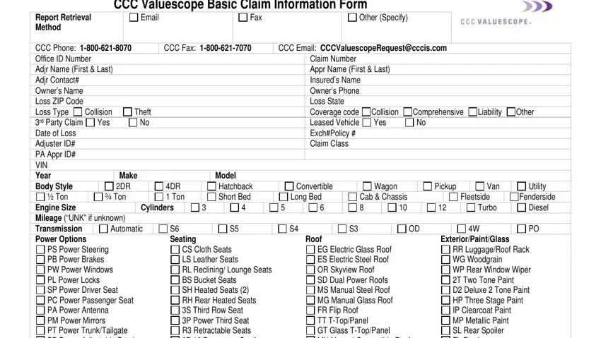 Filling in section 1 of ccc basic claim information form
