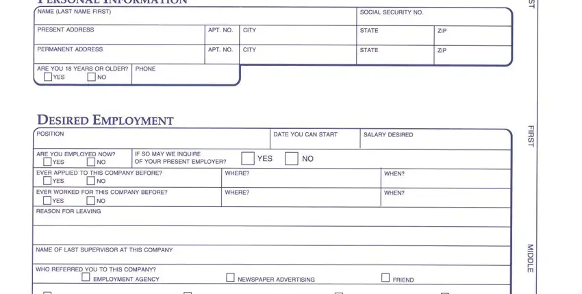 Ways to fill out form 3288 employment step 1