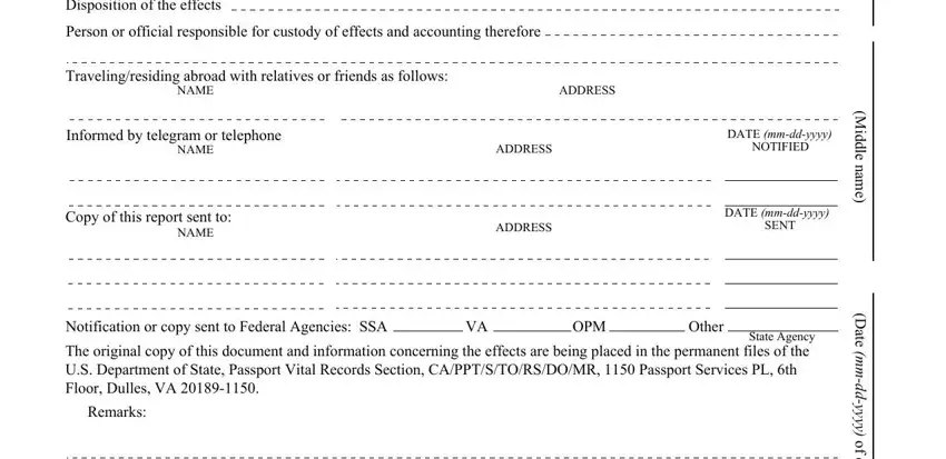 Death Abroad Form conclusion process described (step 2)