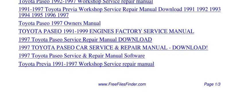 Learn how to fill in toyota paseo repair manual part 2