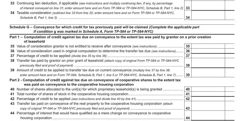 Filling out section 4 in tp584 1 fill in