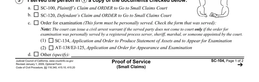Writing part 2 of small court claims california