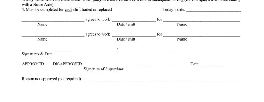 Guidelines on how to fill out shift form printable part 2