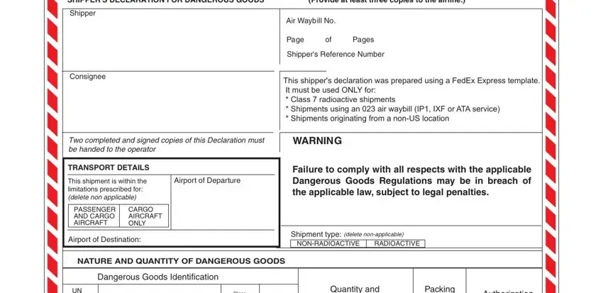 fedex declaration of dangerous goods completion process clarified (stage 1)