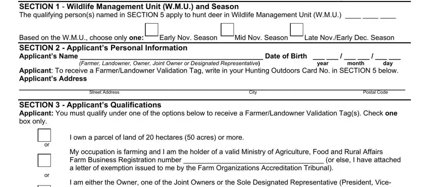How to fill out ontario hunt controlled online stage 1