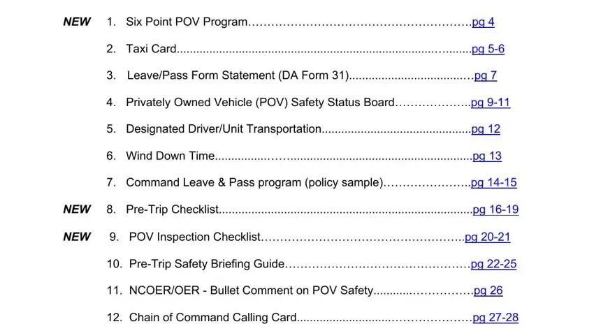 Stage # 1 in filling out fc form 2005 pov inspection pdf