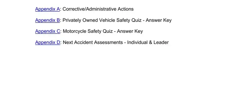 Appendix C Motorcycle Safety Quiz, Appendix A, and Appendix B Privately Owned Vehicle inside fc form 2005 pov inspection pdf